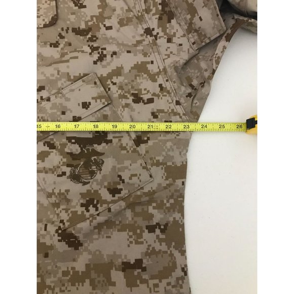 American Apparel USMC Navy Marines Mens M Brown Camo Button Down Jacket *13 - Picture 2 of 8